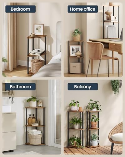 SONGMICS HOME 3-Tier Corner Shelf, Toolless Assembly
