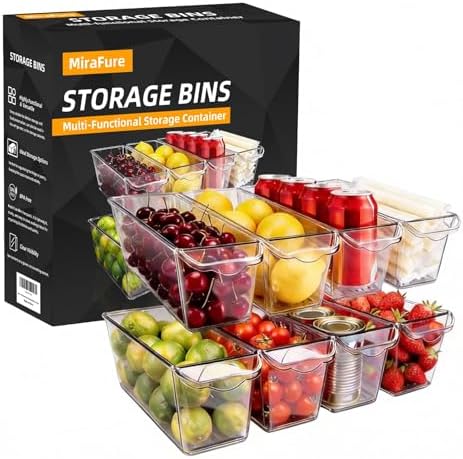 8 Pack Fridge Storage Bins, BPA Free Clear Refrigerator Organizers and Storage Containers, Clear Pantry Organization & C