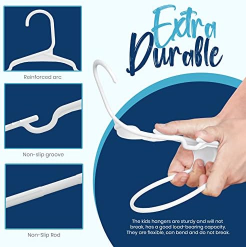 Utopia Home Kids Hangers 60 Pack – 11.5 Inch Baby Closet Hangers White