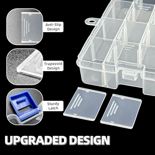 DUOFIRE Plastic Organizer Storage Box, Adjustable Divider 34 Grids, Pink