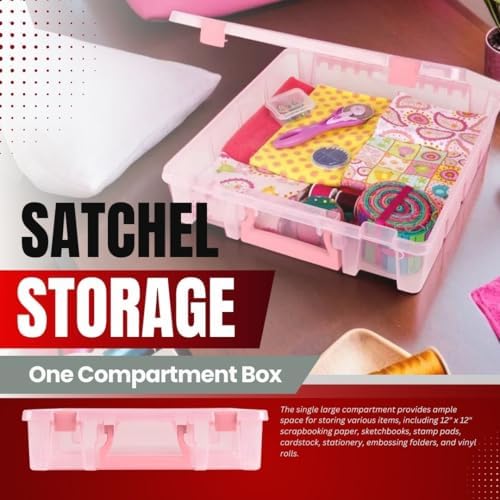 ArtBin 6955RK Super Satchel 1-Compartment Box, Art & Craft Organizer, 1-Pack, Translucent Blush