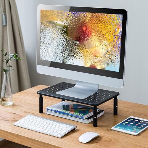 suptek Monitor Stand Riser for Computer,Laptop,Printer, Notebook and All Flat Screen Display with Vented Metal Platform,