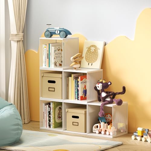 Dmevkic 2 Cube Organizer Bookshelves DIY Variable Stackable Cube Storage Organizer for Kid Bedroom,Living Room,Small Boo