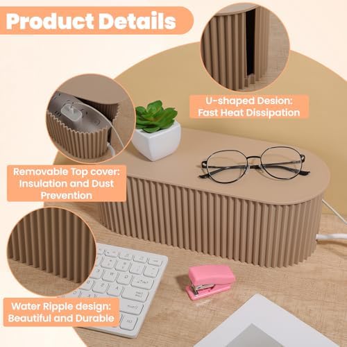 2 Pcs Large Cable Management Box, Plastic Cord Organizer for Power Strips, Surge Protectors, Chargers, Adapters, TV Comp