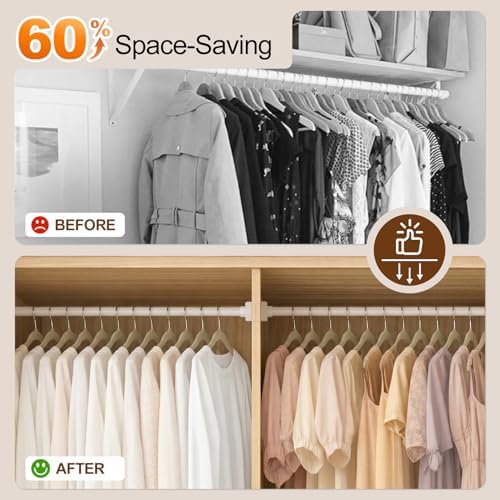 Velvet Shirt Hangers 30 Pack, No Shoulder Bumps for Clothes (Grey)
