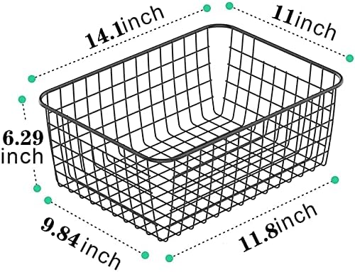 Metal Black Large Wire Basket Food Storage Organizer,pantry organizers and storage for Organizing Kitchen Cabinets potat