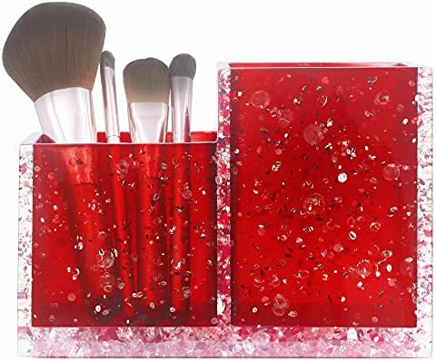 LUANT Vanity Countertop Accessory Oranizer, Holder for Makeup Brush and Teethbrush, Cotton Swabs Balls and Cosmetic Pads