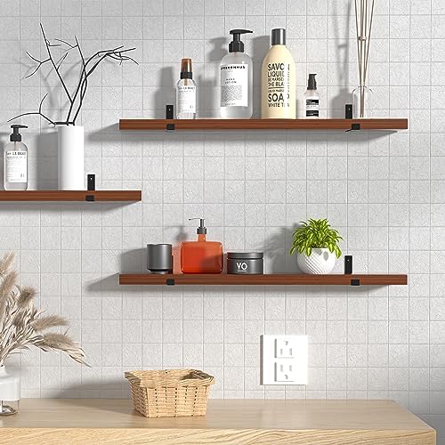 CONSDAN Floating Shelf for Wall Mounted Book Shelf Hanging Shelves Floating Bookshelf for Bedroom, Bathroom, Living Room