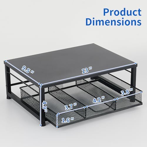 Computer Monitor Stand for Desk, Small Laptop Stand Riser, Black