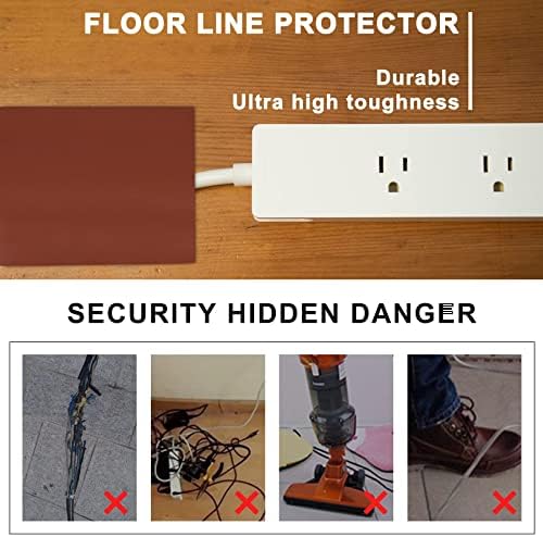 6.5Ft Floor Cord Cover Brown Silicone Cable Protector Easy to Install Wire Organizer and Hider for Home, Office, Garage 