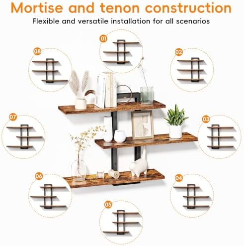 Homode Floating Shelves for Wall, Wood Wall Shelves for Bathroom