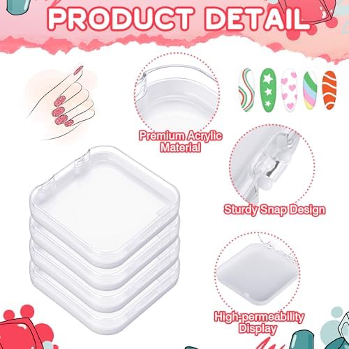 AceOrbit 48 Pcs Press on Nail Box Packaging, White Acrylic Case