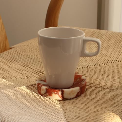 Natural Calacatta Red Marble Soap Dish, Round Small Jewelry Dish, Sponge Holder for Bathroom, Kitchen