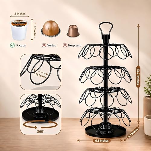 K Cup Holder-Coffee Pod Holder Organizer for 36 Pods,4-Tier K Cup Storage