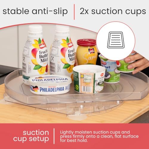 Lazy Susan for Refrigerator - 360° Turntable Refrigerator Organizer and Storage Tray for Fridge, Cabinet & Pantry - Rect