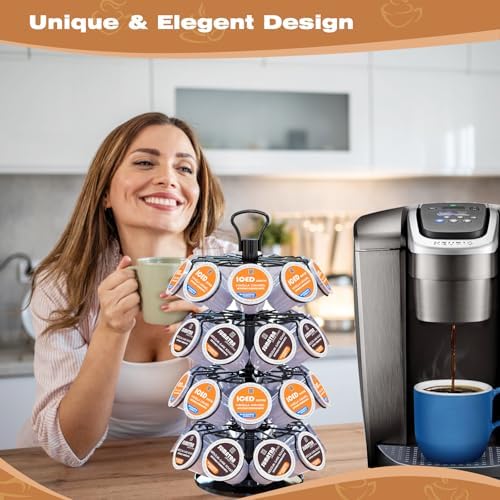 K Cup Holder,4-Tier Coffee Pod Holder Storage Organizer Stand,Holds 36 Pods