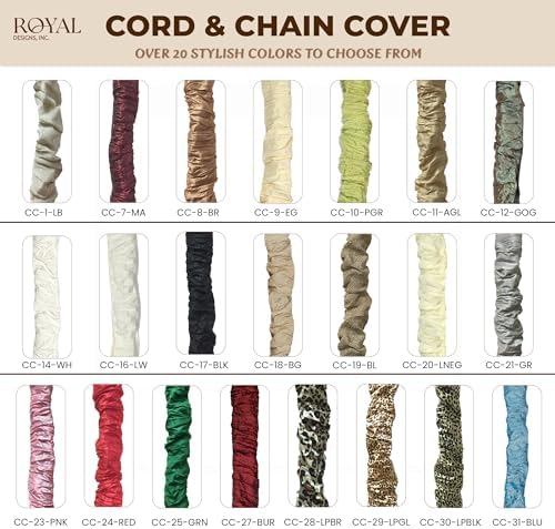 Royal Designs, Inc. CC-1-LB Beige Cord & Chain Cover 4' Linen Fabric Touch Fastener, Linen Beige