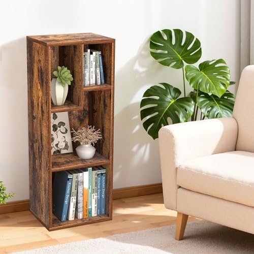 VECELO Cubby Storage Organizer Bookcase, Open Cube Display Shelf Cabinet, Freestanding Multicompartment Bookshelf for De