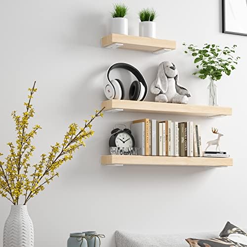Floating Shelf Brackets 4 Inch 6 Pack, Hidden L Brackets for Shelves White