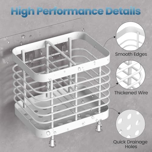 Luxspire Toothbrush Holders for Bathroom, Stainless Steel, 2 Slots, White