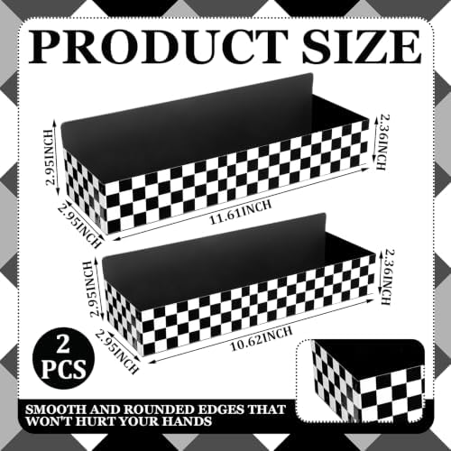 Beeveer 2 Pcs Magnetic Spice Rack for Refrigerator, Checkered