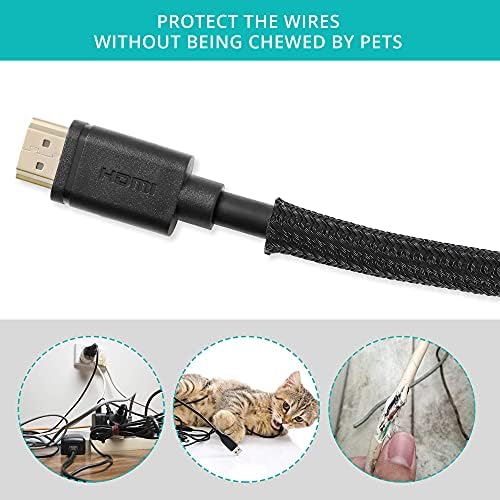 ZhiYo Cable Sleeve, 20ft, 1/4 inch, Black