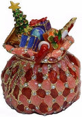 Christmas Ornament Trinket Box Jewelry Box Hand Painted Decorative Box with Hinged Lid Ring Earring Holder Holiday Figurine Collectible