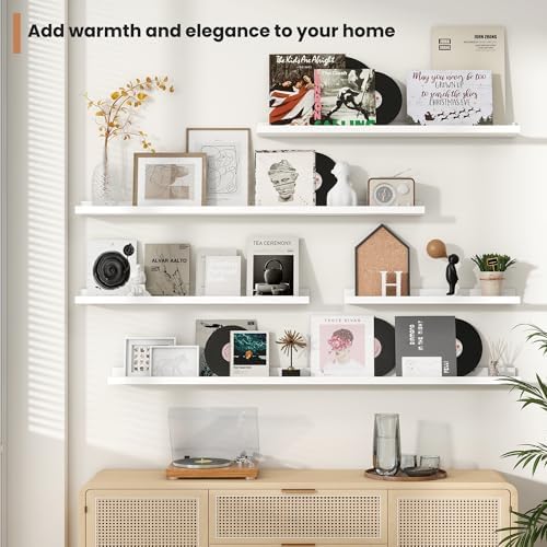 Fun Memories Picture Ledge Shelf, 36 Inch Floating Shelves Set of 2, Nursery Book Shelves for Kids, Wall Mounted Bookshe