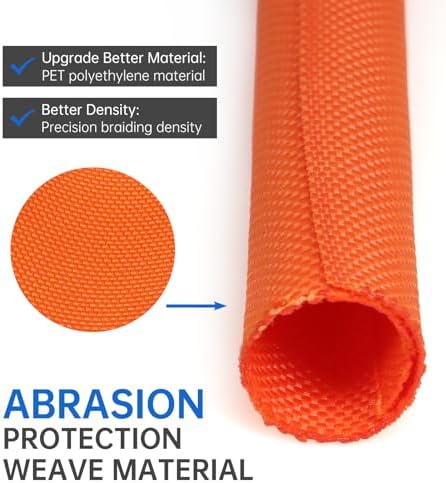 Split Braided Cable Sleeve，Flexible Wire Loom Tubing, Automotive Cord Protector Pet Proof, Cable Management for Computer