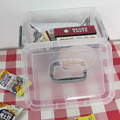 Jekiyo Clear Plastic Storage Bin, 6 Quart Latching Box with Lid, 4 Packs