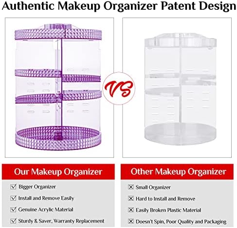 Makeup Organizer 360 Degree Rotating Cosmetic Storage Organizer, Acrylic Make Up Organizer, Large 7 Layers 360 Makeup Or