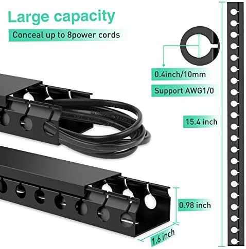 ENONCI Cable Raceway 154in Wire Covers Under Desk Cable Management 10-Pack