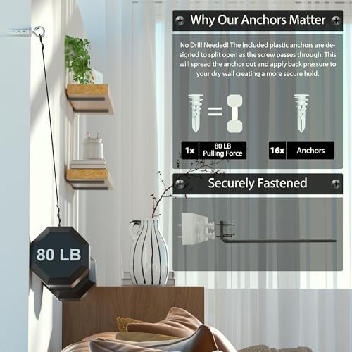 Floating Shelf Brackets 12 Inch 4 Pack, Hidden L Brackets for Shelves Black