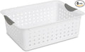 Sterilite 6-Pack Medium Ultra Basket, Open Top Plastic Storage Organizer, White - Classic Baskets for Organizing Countertops, Pantry Shelves, Kitchen Cabinets, Laundry Rooms or Home Offices