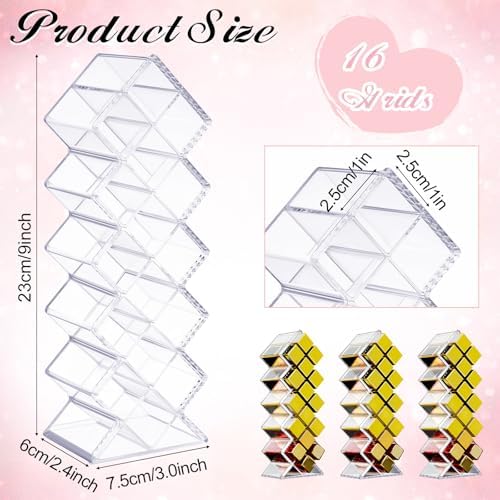 6 Pack Acrylic Lipstick Holder Organizer 96 Slots Clear Lip Gloss Holder Organizers Stackable Fish Shape Lipsticks Tower