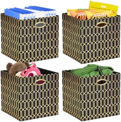 Posprica 11x11x11 Foldable Fabric Storage Cube Organizer Bins Cubby Baskets