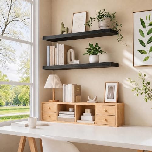 Fun Memories Floating Shelves for Wall 40 Inch, Set of 2 – Wall-Mounted Storage & Display Shelf with Invisible Bracket, 