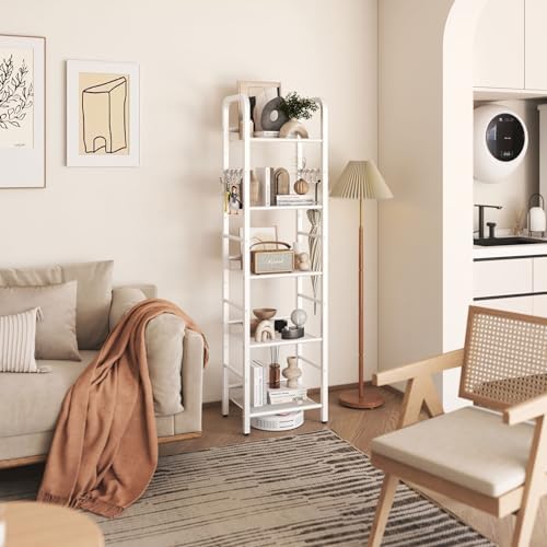 YMYNY 5 Tier Bookshelf, Freestanding Bookcase for Living Room, Bedroom, Home Office, Multi-Functional Storage Rack Organ