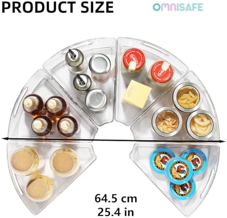 Lazy Susan Organizer Bins,10.2”x 9.4”x 4”, 26" Diameter(6)