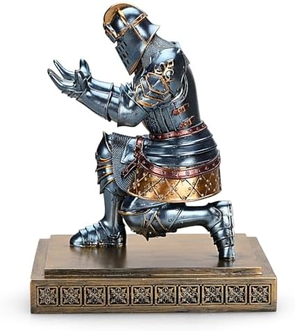 King's Guard Knight Pen Holder with a Letter Opener Desk Organizers Blue
