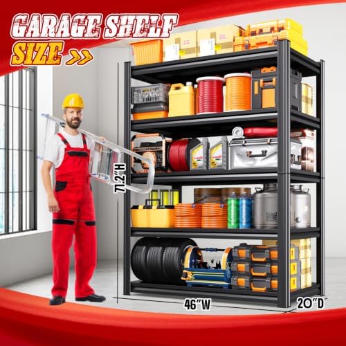 5-Tier Heavy Duty Metal Garage Shelving 3 Pack 71.2" Hx46 Wx20 D
