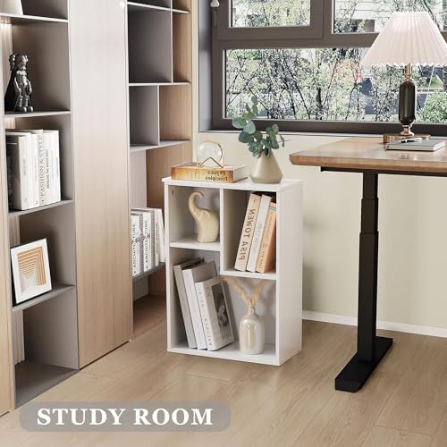 VECELO Cubby Storage Organizer Bookcase, Open Cube Display Shelf Cabinet, Freestanding Multicompartment Bookshelf for De