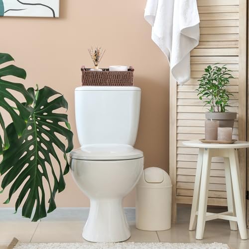 Boao 3 Pcs Boho Storage Wicker Baskets Handmade Woven Decorative Paper Rope Baskets for Organizing with Handle Counterto