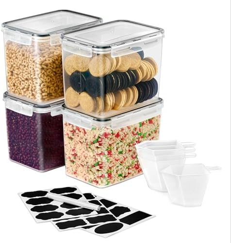 Sorbus Air Tight Pantry Storage Containers, with Lids (4 Pack)