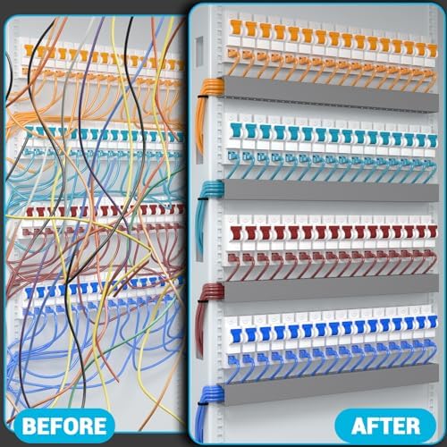 Open Slot Wire Duct Kit, 62.8"(4 x 15.7) Server Rack Cable Management, Cable Management Raceway for Hide Network HDMI VG