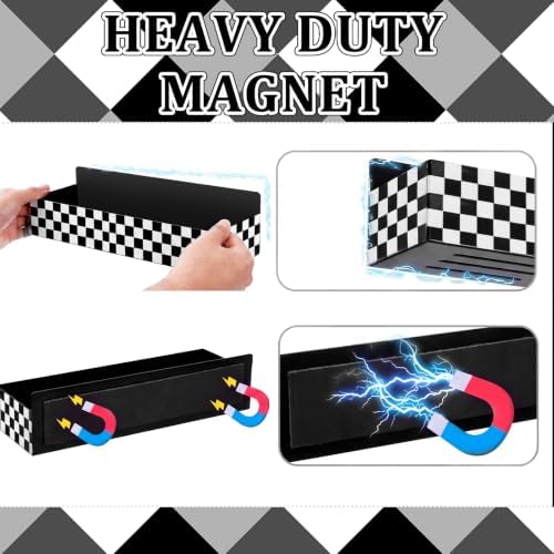 Beeveer 2 Pcs Magnetic Spice Rack for Refrigerator, Checkered