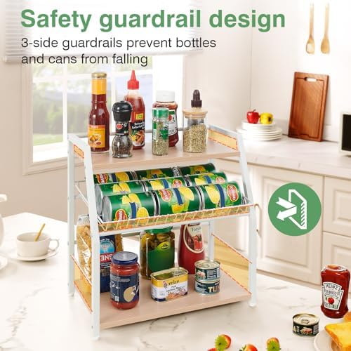 Kitchen Countertop Organizer, 3 Tiers Snack Organizer Wooden Candy Display Stand Coffee Station Organizer, Counter Stora