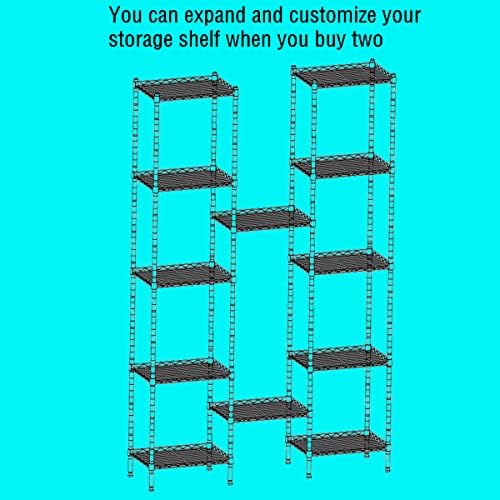 REGILLER 6 Wire Shelving Steel Storage Rack Adjustable Unit Shelves for Laundry Bathroom Kitchen Pantry Closet(Silver,11