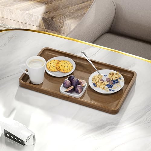 Weenson Bathroom Vanity Tray for Countertop Decor Perfume Makeup Toiletries Toilet Tank, Large Bamboo Kitchen Tray for S