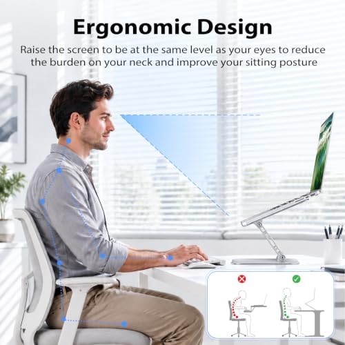 Orlian Adjustable Aluminum Laptop Stand for Desk, Laptop Riser for 11-16"